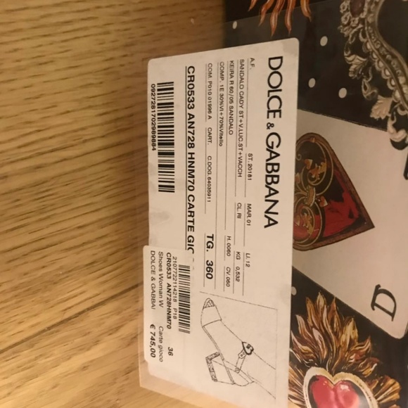 Dolce & Gabbana sandals shoes size 6